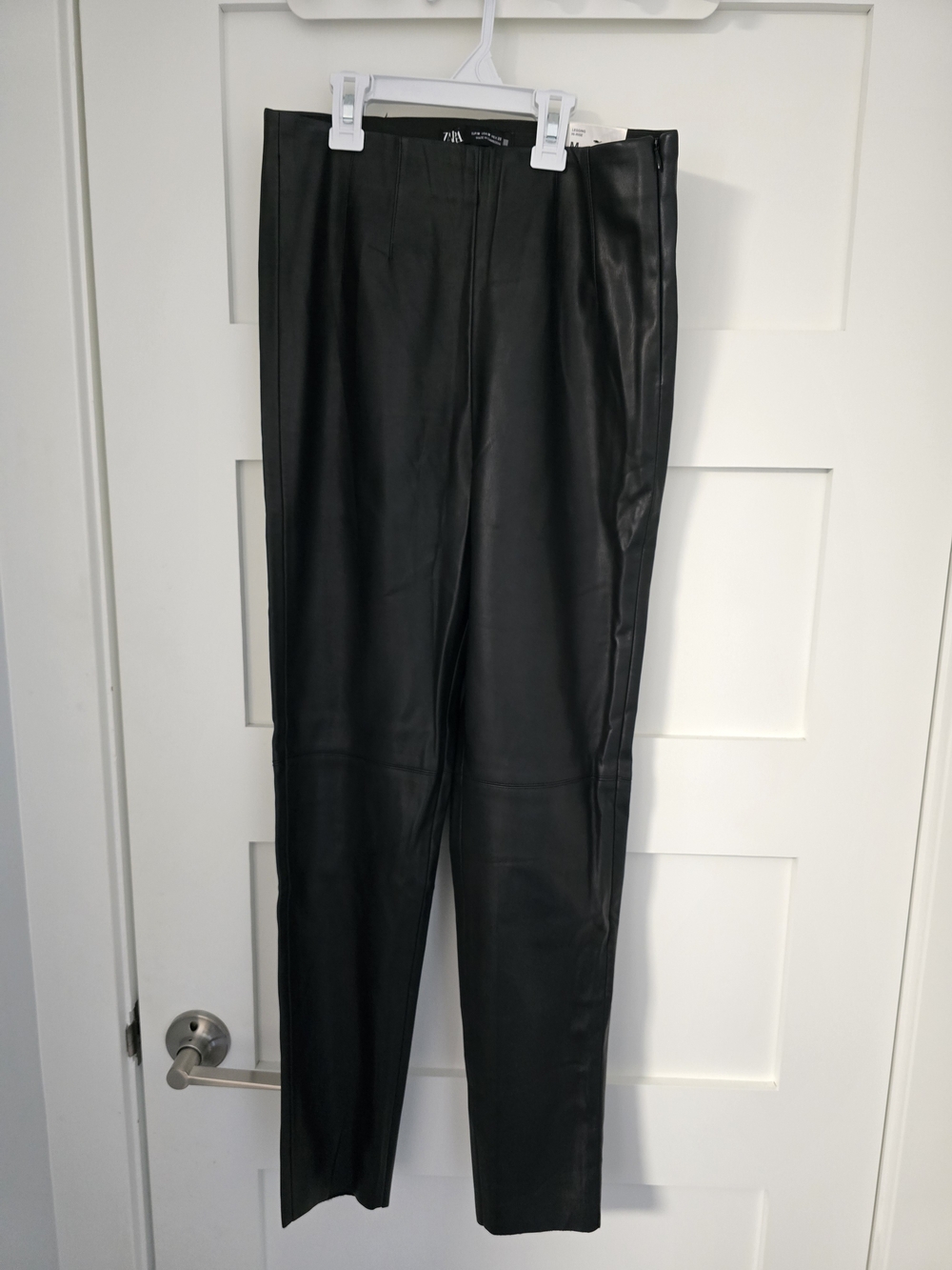 Zara Black Faux Leather Women's Slim Pants